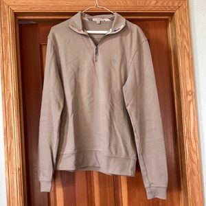 Medium Burberry quarter zip, tan. Excellent condition.